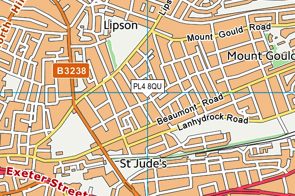 PL4 8QU map - OS VectorMap District (Ordnance Survey)