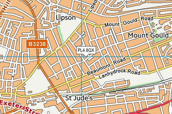 PL4 8QX map - OS VectorMap District (Ordnance Survey)