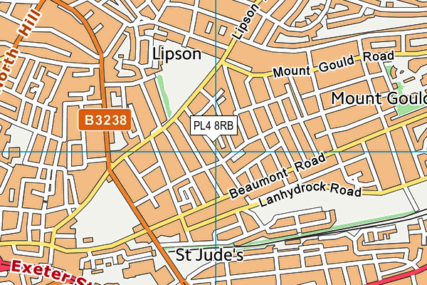 PL4 8RB map - OS VectorMap District (Ordnance Survey)