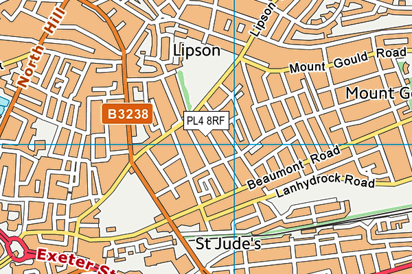 PL4 8RF map - OS VectorMap District (Ordnance Survey)