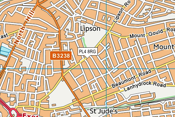 PL4 8RG map - OS VectorMap District (Ordnance Survey)