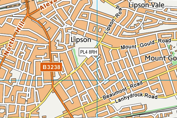 PL4 8RH map - OS VectorMap District (Ordnance Survey)