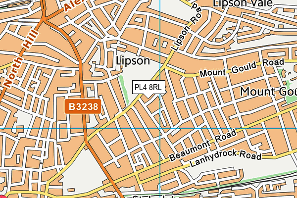 PL4 8RL map - OS VectorMap District (Ordnance Survey)