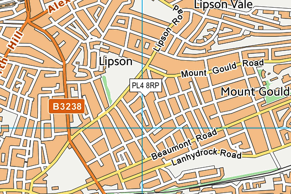 PL4 8RP map - OS VectorMap District (Ordnance Survey)