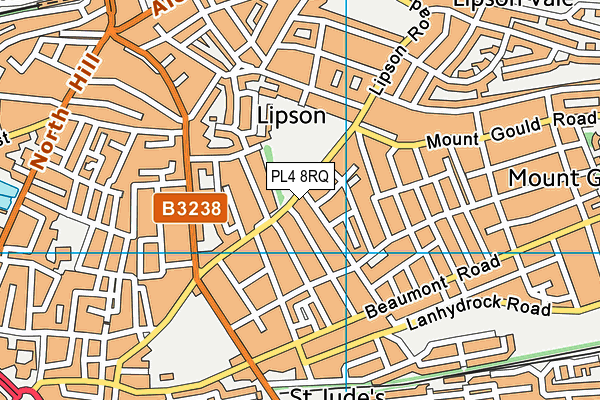 PL4 8RQ map - OS VectorMap District (Ordnance Survey)