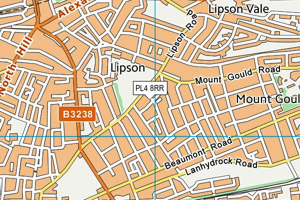 PL4 8RR map - OS VectorMap District (Ordnance Survey)