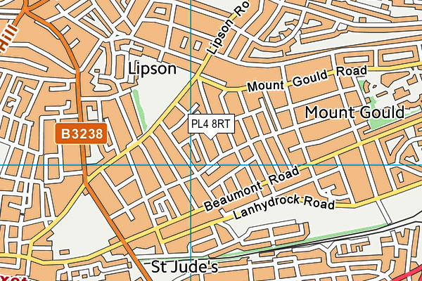 PL4 8RT map - OS VectorMap District (Ordnance Survey)