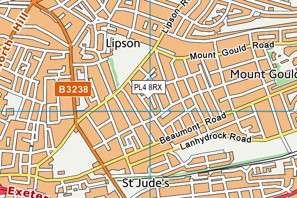 PL4 8RX map - OS VectorMap District (Ordnance Survey)