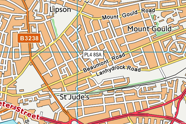 PL4 8SA map - OS VectorMap District (Ordnance Survey)