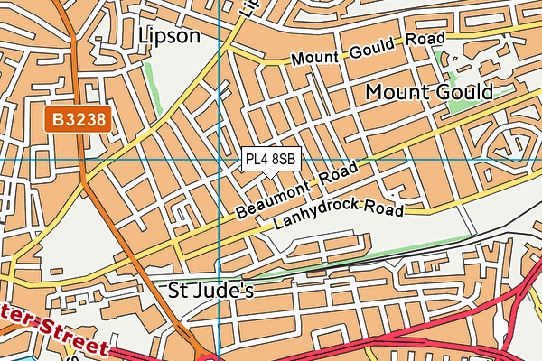 PL4 8SB map - OS VectorMap District (Ordnance Survey)