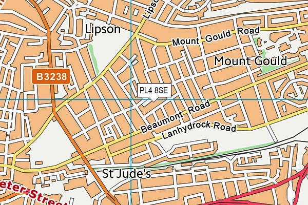 PL4 8SE map - OS VectorMap District (Ordnance Survey)