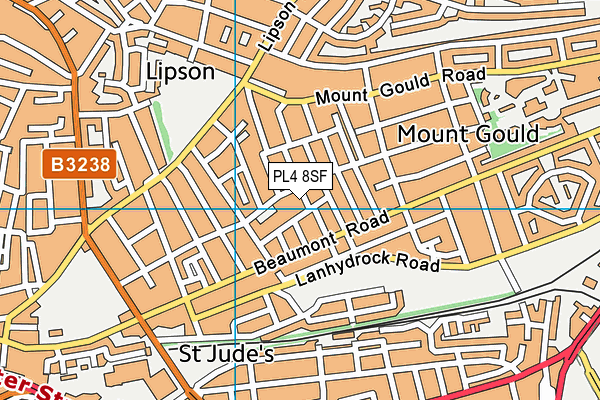 PL4 8SF map - OS VectorMap District (Ordnance Survey)