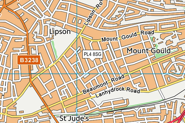 PL4 8SG map - OS VectorMap District (Ordnance Survey)