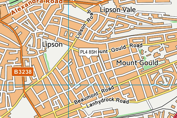 PL4 8SH map - OS VectorMap District (Ordnance Survey)