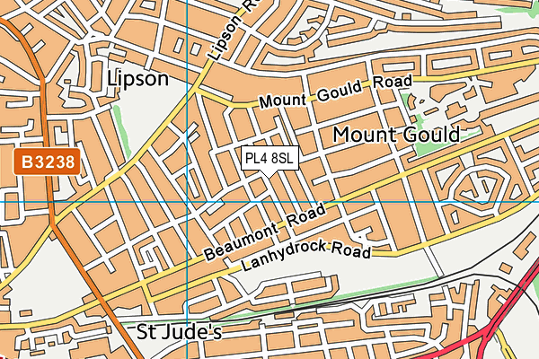 PL4 8SL map - OS VectorMap District (Ordnance Survey)