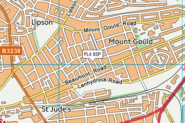 PL4 8SP map - OS VectorMap District (Ordnance Survey)