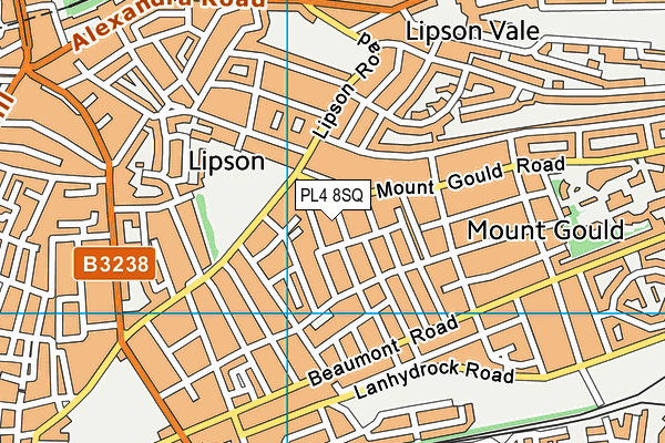 PL4 8SQ map - OS VectorMap District (Ordnance Survey)