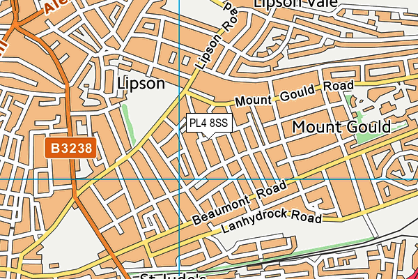 PL4 8SS map - OS VectorMap District (Ordnance Survey)