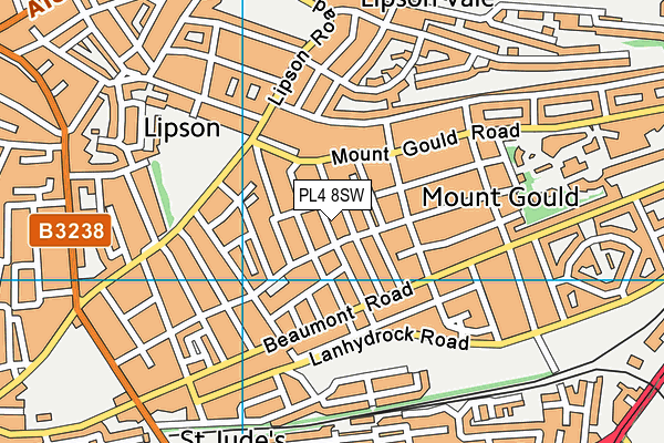 PL4 8SW map - OS VectorMap District (Ordnance Survey)