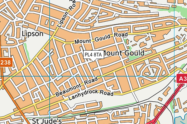 PL4 8TA map - OS VectorMap District (Ordnance Survey)