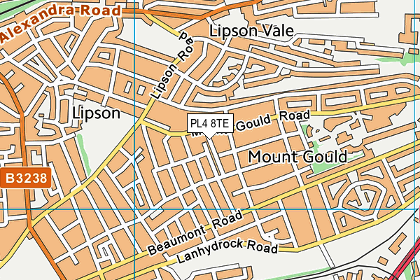 PL4 8TE map - OS VectorMap District (Ordnance Survey)