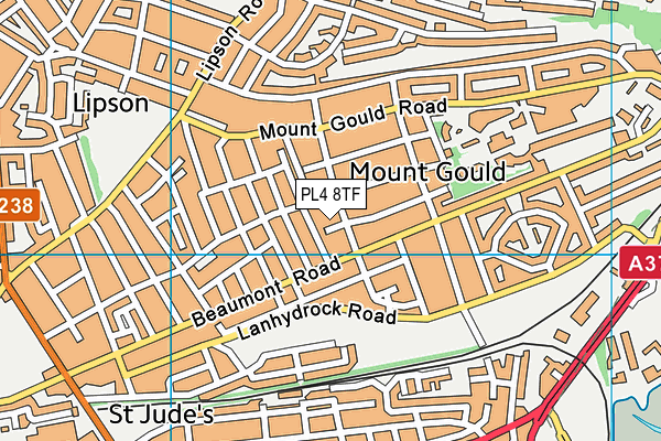 PL4 8TF map - OS VectorMap District (Ordnance Survey)