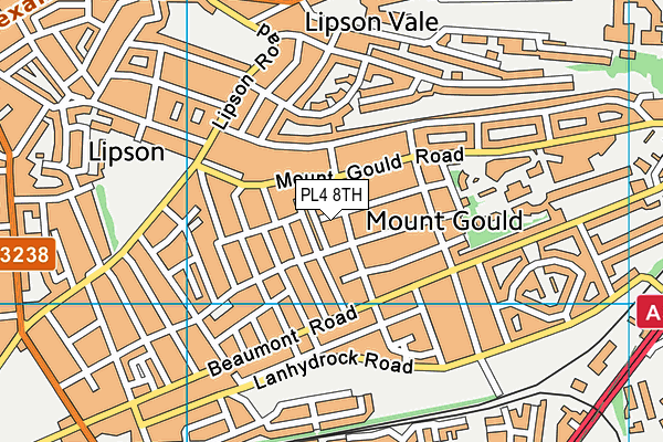 PL4 8TH map - OS VectorMap District (Ordnance Survey)