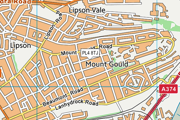 PL4 8TJ map - OS VectorMap District (Ordnance Survey)