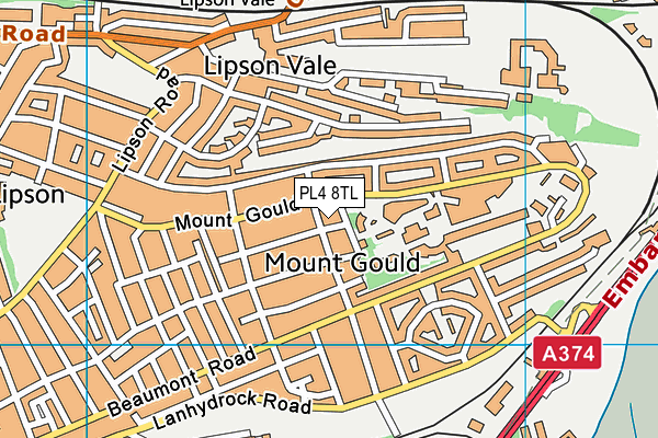 PL4 8TL map - OS VectorMap District (Ordnance Survey)