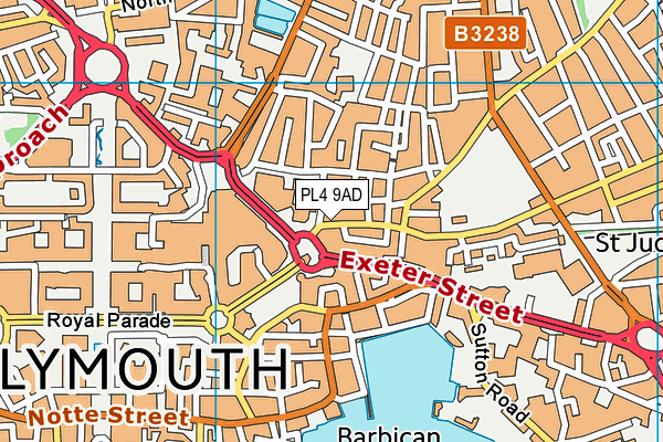 PL4 9AD map - OS VectorMap District (Ordnance Survey)