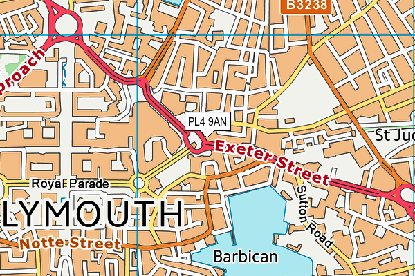 PL4 9AN map - OS VectorMap District (Ordnance Survey)