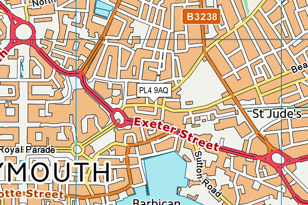 PL4 9AQ map - OS VectorMap District (Ordnance Survey)