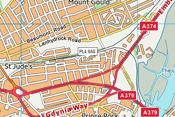 PL4 9AS map - OS VectorMap District (Ordnance Survey)