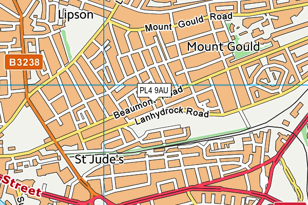 PL4 9AU map - OS VectorMap District (Ordnance Survey)