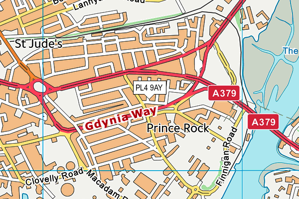 PL4 9AY map - OS VectorMap District (Ordnance Survey)