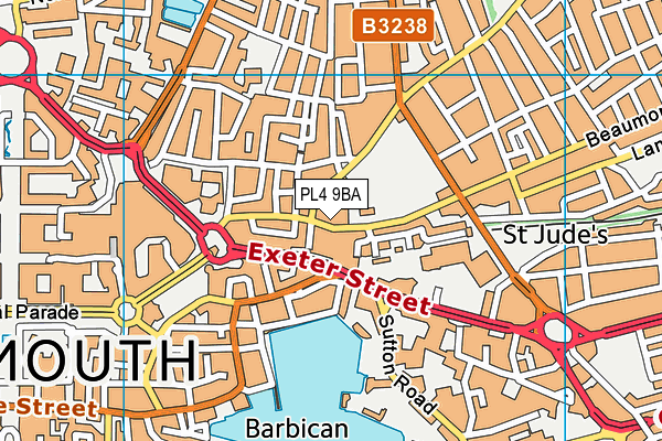 PL4 9BA map - OS VectorMap District (Ordnance Survey)