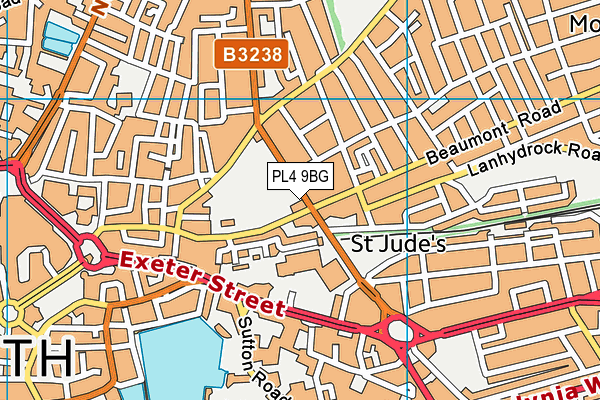 PL4 9BG map - OS VectorMap District (Ordnance Survey)