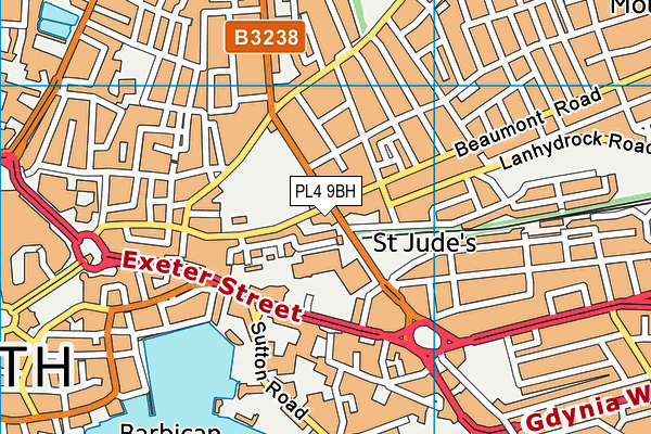 PL4 9BH map - OS VectorMap District (Ordnance Survey)