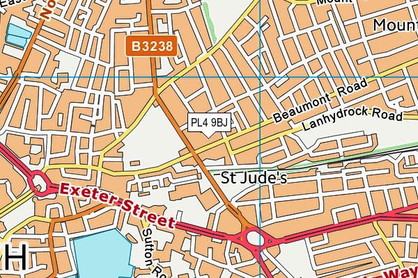 PL4 9BJ map - OS VectorMap District (Ordnance Survey)