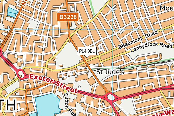 PL4 9BL map - OS VectorMap District (Ordnance Survey)