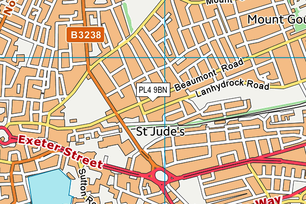 PL4 9BN map - OS VectorMap District (Ordnance Survey)