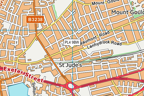 PL4 9BW map - OS VectorMap District (Ordnance Survey)