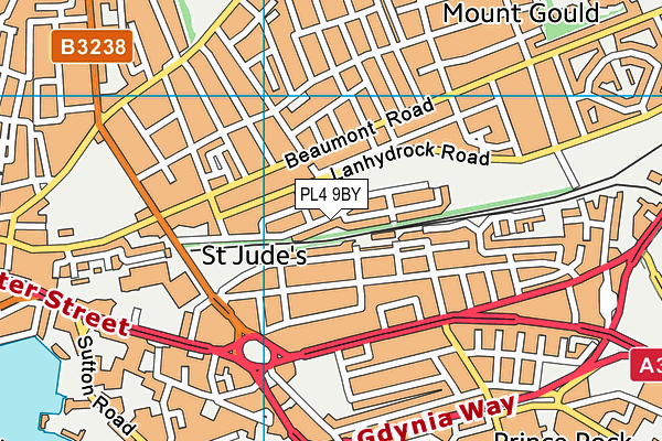 PL4 9BY map - OS VectorMap District (Ordnance Survey)