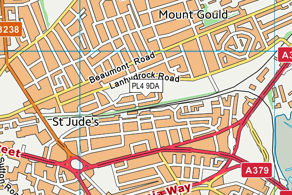 PL4 9DA map - OS VectorMap District (Ordnance Survey)