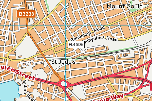 PL4 9DE map - OS VectorMap District (Ordnance Survey)