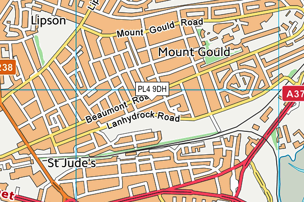 PL4 9DH map - OS VectorMap District (Ordnance Survey)