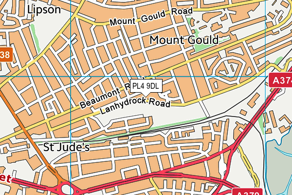 PL4 9DL map - OS VectorMap District (Ordnance Survey)