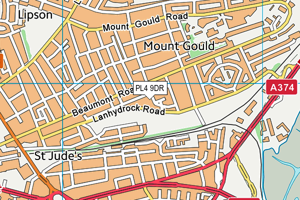 PL4 9DR map - OS VectorMap District (Ordnance Survey)