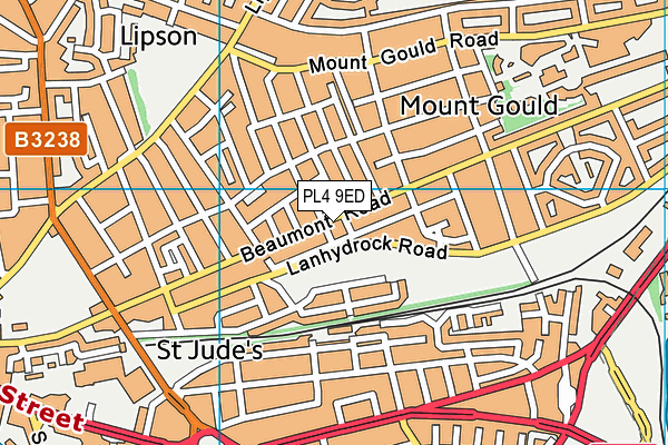 PL4 9ED map - OS VectorMap District (Ordnance Survey)