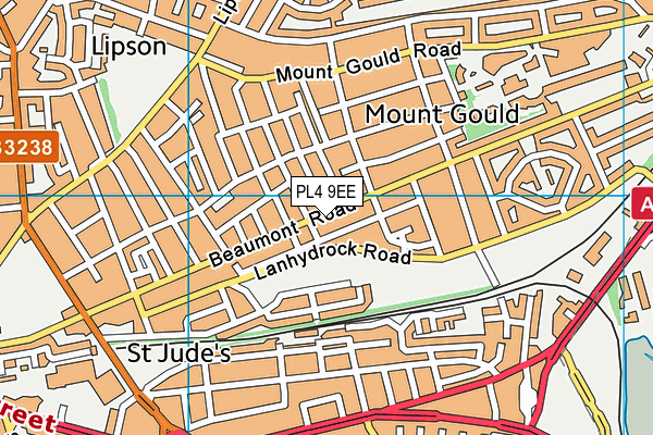 PL4 9EE map - OS VectorMap District (Ordnance Survey)